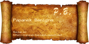 Papanek Benigna névjegykártya